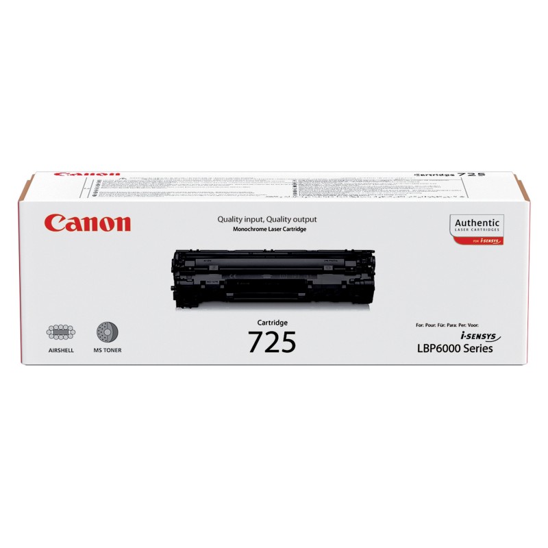 Canon 725 BK Toner authentique 3484B002 - Noir