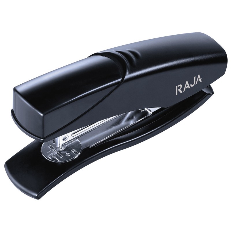 RAJA Agrafeuse de bureau Métal - Agrafes 24/6 et 26/6 - Capacité 25 feuilles - Noir