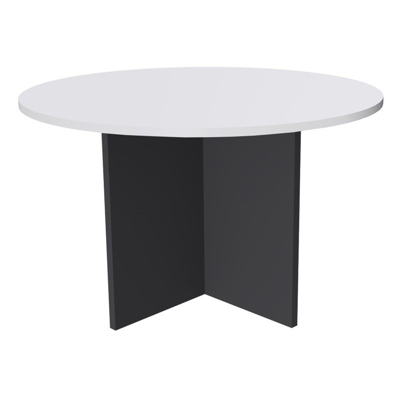 Table ronde Activity Ø.100 cm - Plateau Blanc - Pieds Anthracite