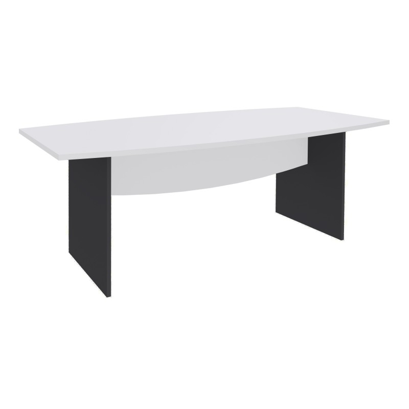 Table de réunion tonneau Activity  L.200 x P.100 cm - Plateau Blanc - Pieds Anthracite