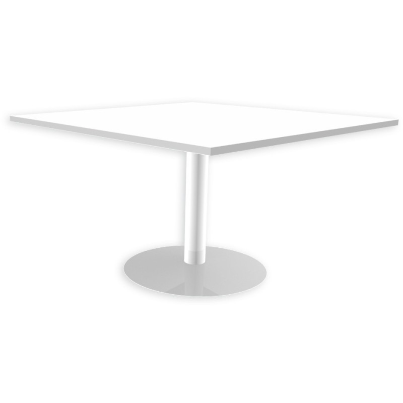 Table d'extension piètement tulipe Blanc - plateau Blanc -124,5 x 120 cm