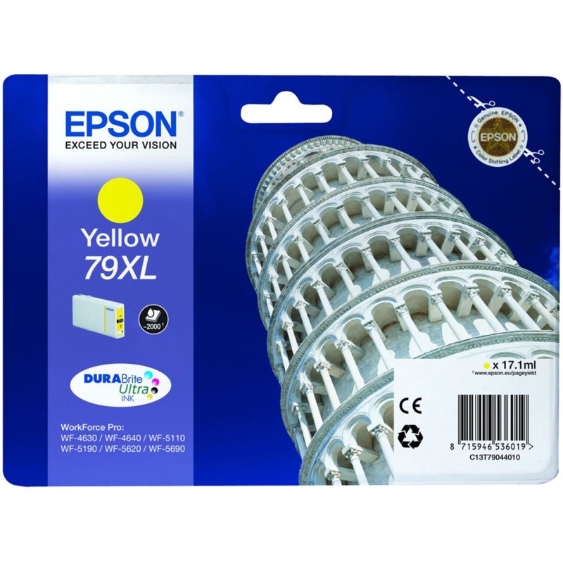Epson 79 XL "Tour de Pise" Cartouche d'encre originale grande capacité C13T79044010 - Jaune