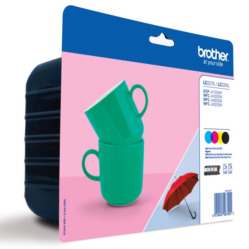 Brother LC227XL Cartouche d'encre originale grande capacité - Pack de 4 (Noir, Cyan, Magenta, Jaune)