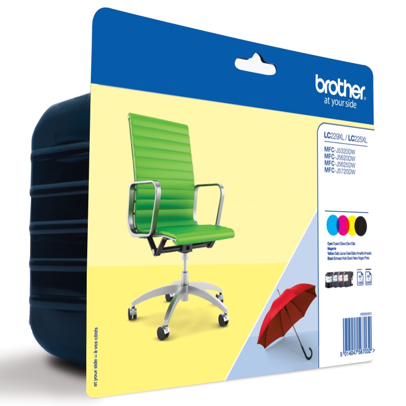 Brother LC229XL Cartouche d'encre originale grande capacité - Pack de 4 (Noir, Cyan, Magenta, Jaune)