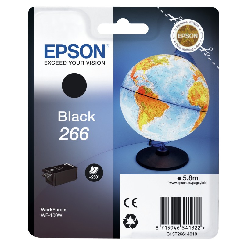 Epson 266 "Globe" Cartouche d'encre originale DURABrite Ultra C13T26614010 - Noir