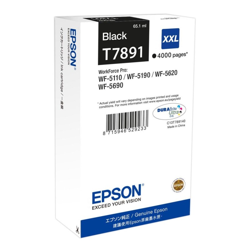 Epson T7891 Cartouche d'encre originale grande capacité C13T789140 - Noir