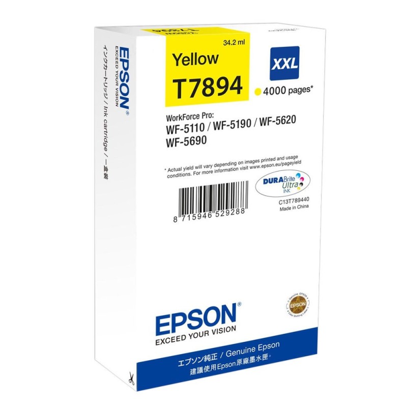 Epson T7894 Cartouche d'encre originale grande capacité C13T789440 - Jaune