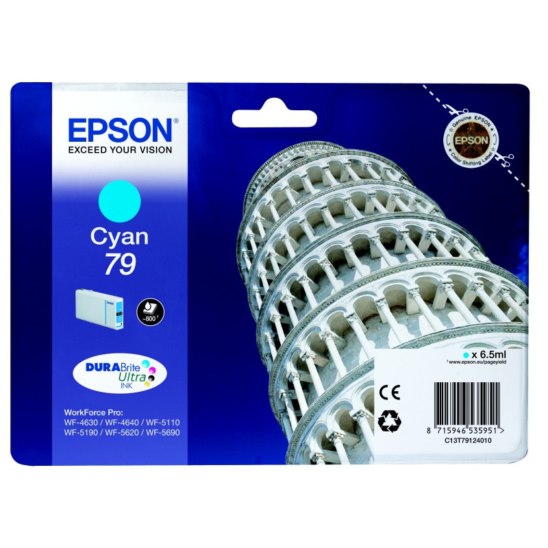 Epson 79 "Tour de Pise" Cartouche d'encre originale C13T79124010 - Cyan