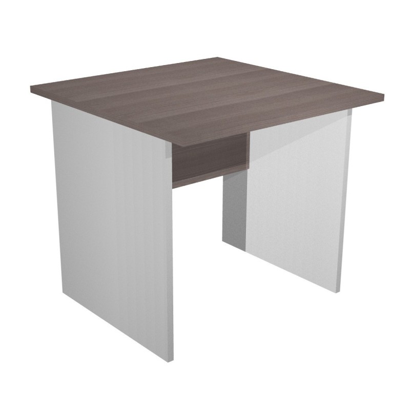 Bureau droit Pronto Bois - L.80 x P.80 cm - Plateau Cendre - Pieds panneaux Aluminium