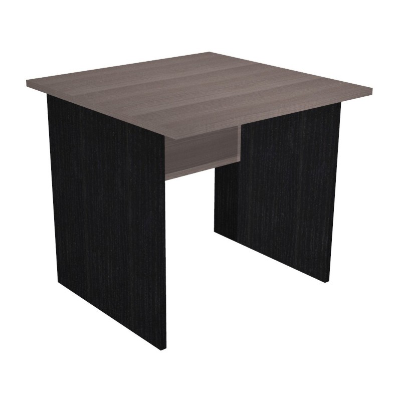Bureau droit Pronto Bois - L.80 x P.80 cm - Plateau Cendre - Pieds panneaux Noir