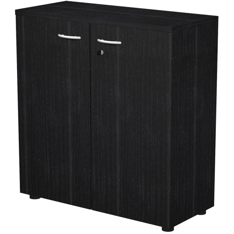 Armoire basse Pronto - L.80 x H.72 cm - 2 portes - Noir