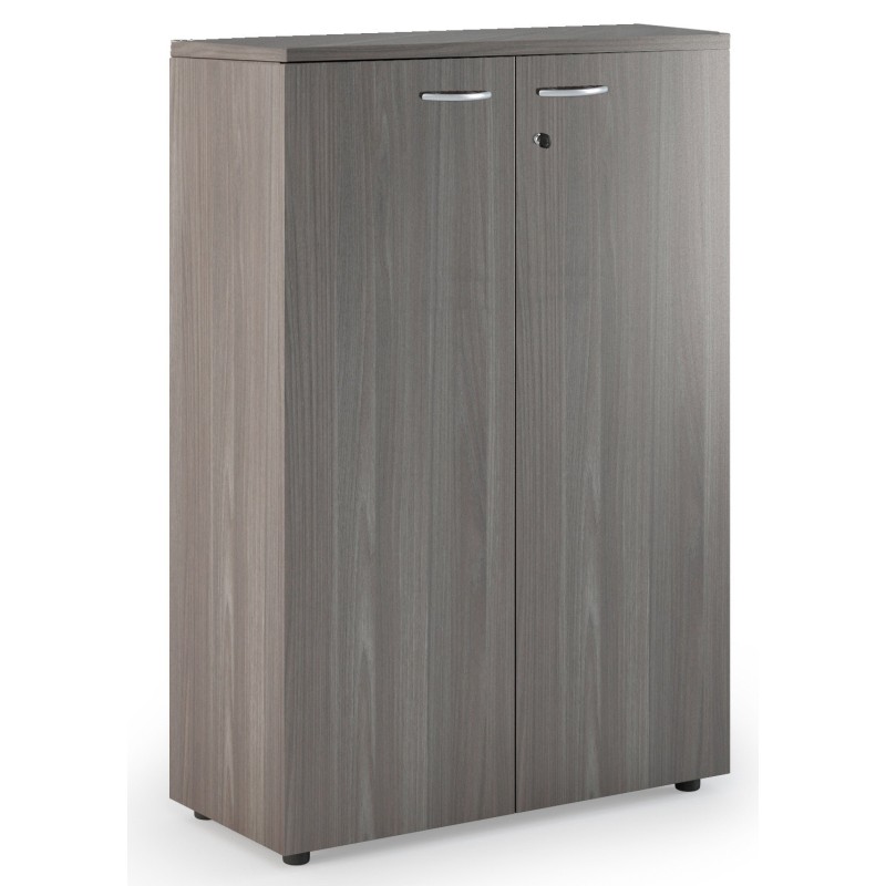 Armoire mi-hauteur Pronto - L.80 x H.120 cm - 2 portes - Cendre