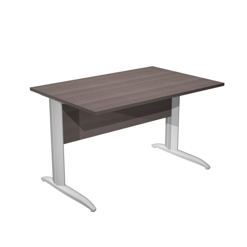 Bureau droit Pronto Métal - L.120 x P.80 cm - Plateau Cendre - Pieds L Aluminium