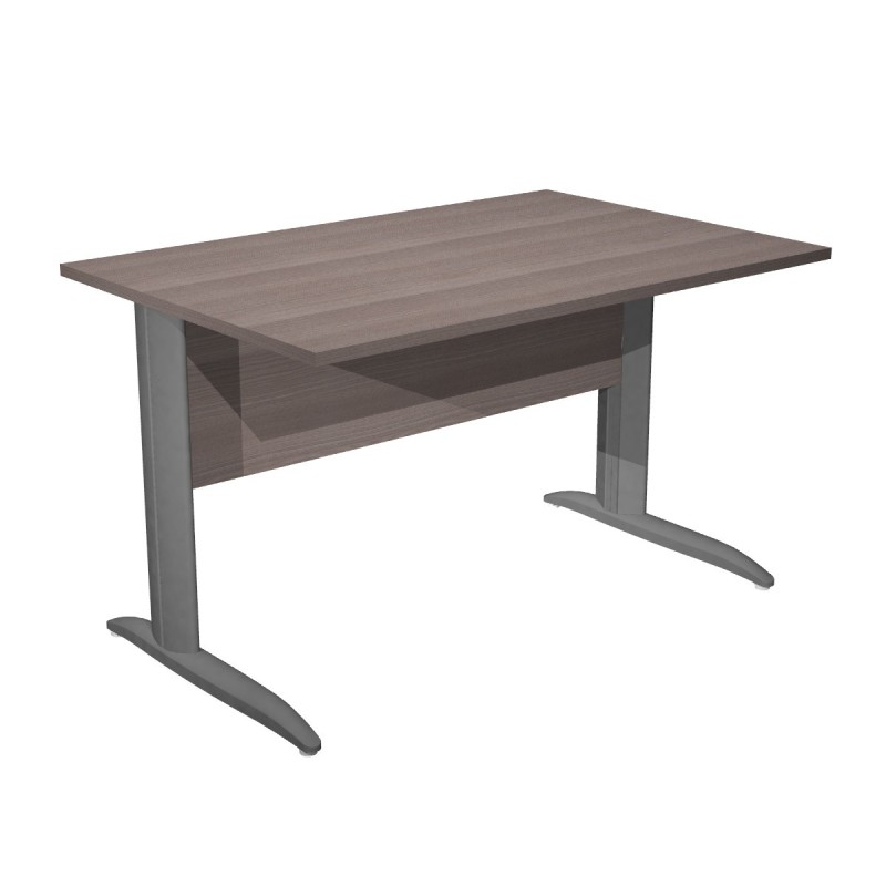 Bureau droit Pronto Métal - L.120 x P.80 cm - Plateau Cendre - Pieds L Anthracite