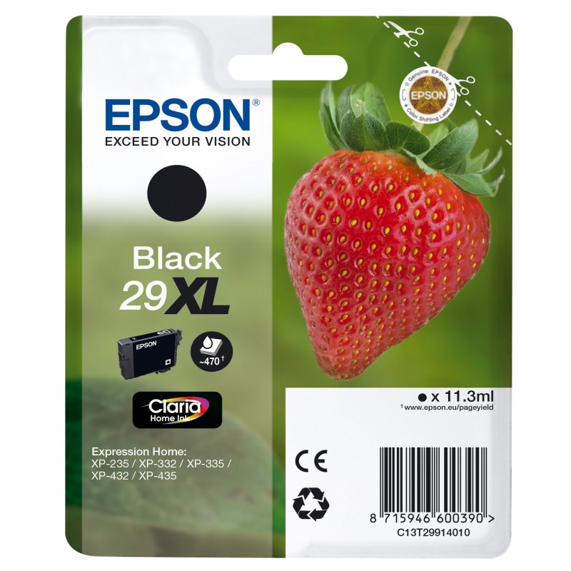 Epson 29 XL "Fraise" Cartouche d'encre originale grande capacité Claria Home C13T29914012 - Noir
