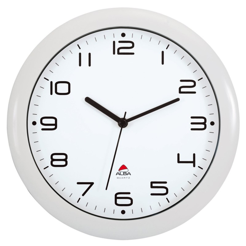 Alba Horloge murale Hornew à quartz - Diamètre 30 cm - Blanc