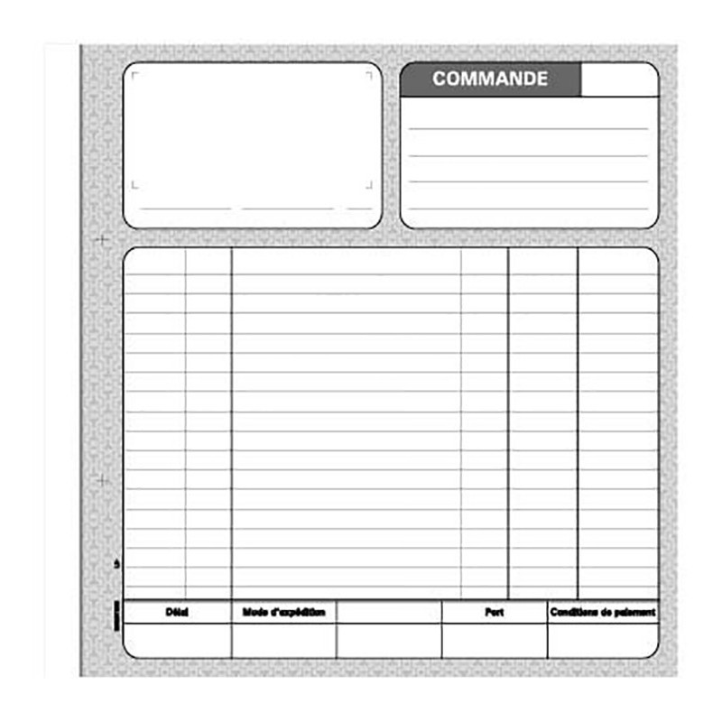 REGISTRES LE DAUPHIN Manifold autocopiant "Commande", double exemplaires 21x21cm, 50 pages