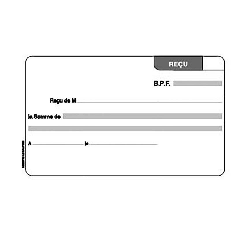 REGISTRES LE DAUPHIN Manifold autocopiant "Reçu", double exemplaires 18x10,5 cm, 50 pages
