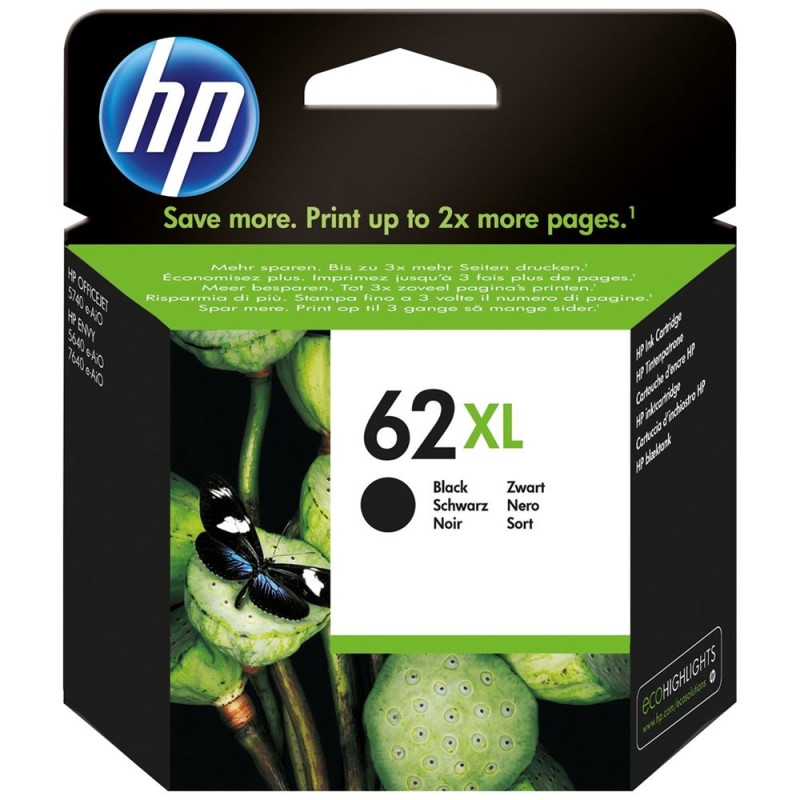 HP 62XL Cartouche d'encre authentique grande capacité C2P05AE - Noir