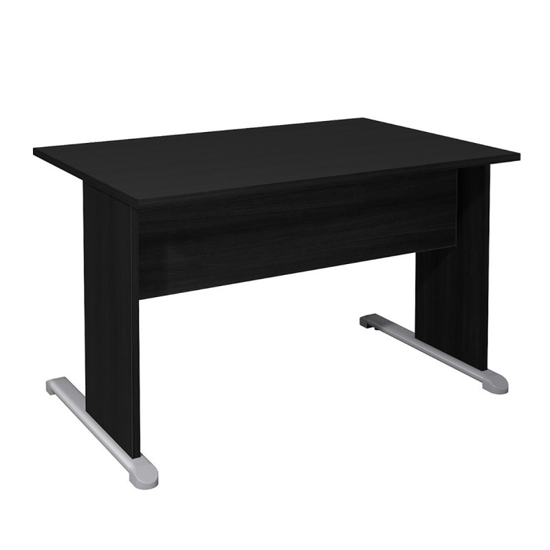 Bureau droit Pronto Bois - L.120 x P.80 cm - Plateau Noir - Pieds L Noir