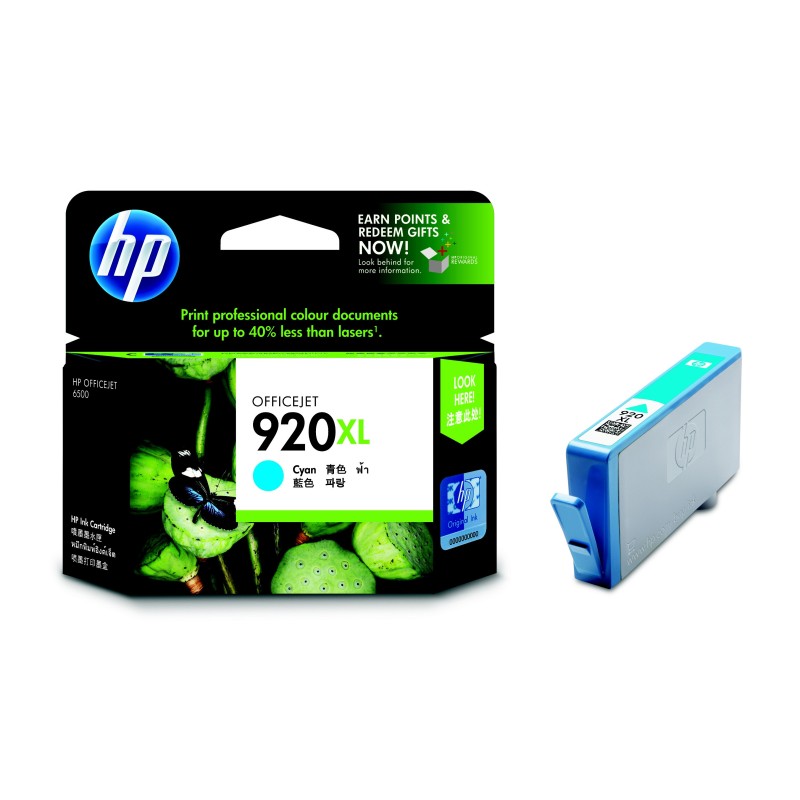 HP 920XL Cartouche d'encre authentique grande capacité CD972AE - Cyan