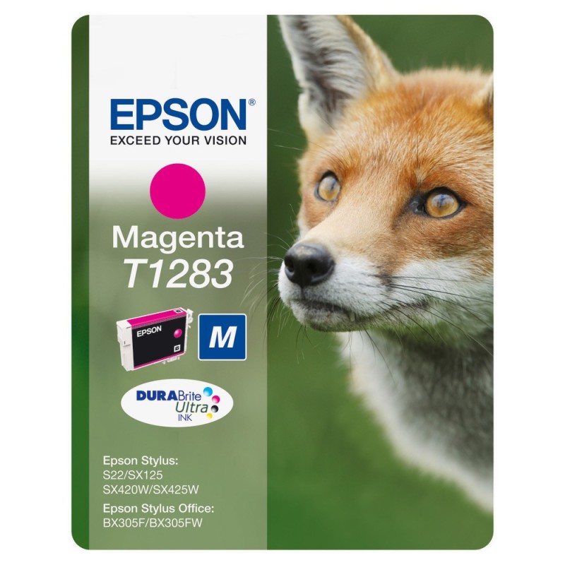 Epson T1283 "Renard" Cartouche d'encre originale DURABrite Ultra C13T12834012 - Magenta