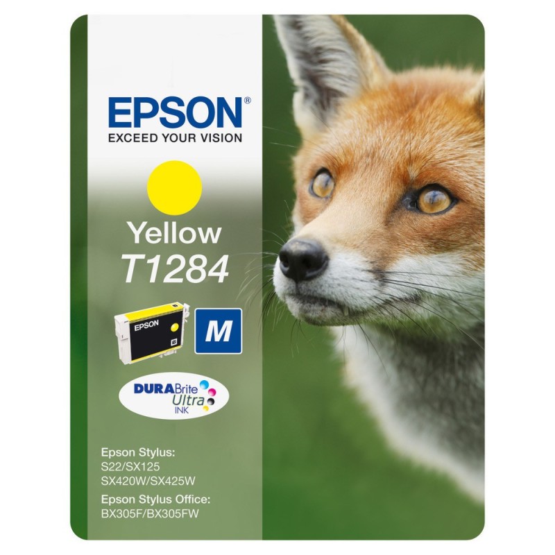 Epson T1284 "Renard" Cartouche d'encre originale DURABrite Ultra C13T12844012 - Jaune