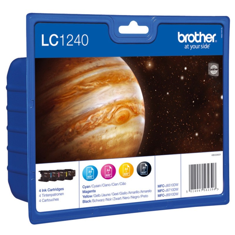 Brother LC1240 Cartouche d'encre originale - Pack de 4 (Noir, Cyan, Magenta, Jaune)