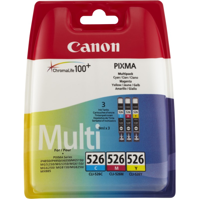 Canon CLI-526 Cartouche d'encre authentique 4541B009 - 3 couleurs