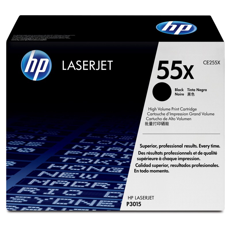 HP 55X Toner authentique grande capacité CE255X - Noir