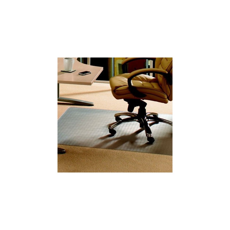 Floortex Tapis de sol rectangle 120  x 150 cm pour moquettes - en PVC recyclable transparent