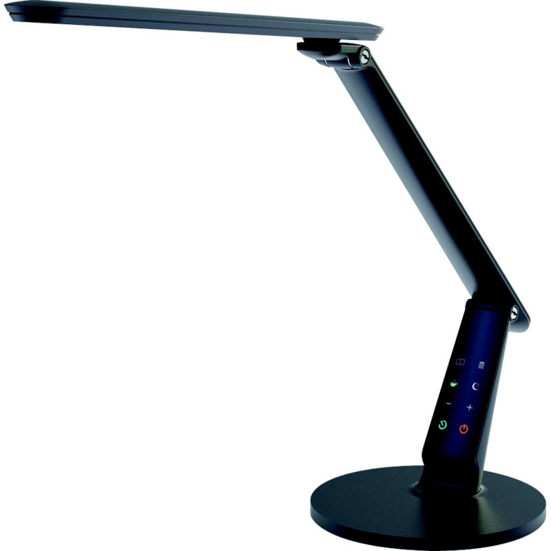 Aluminor Lampe de bureau Zig - Led intégrée - 10W - Bras et tête articulés - Ecran digital - Noir