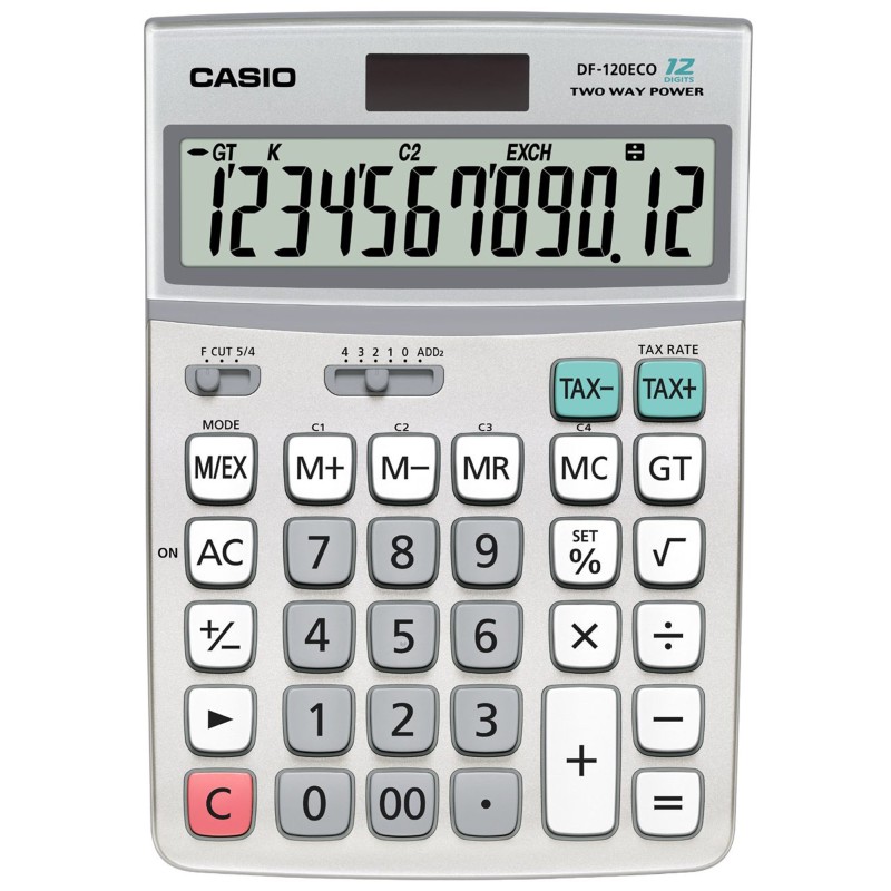 Casio Calculatrice de bureau DF-120ECO - 12 chiffres