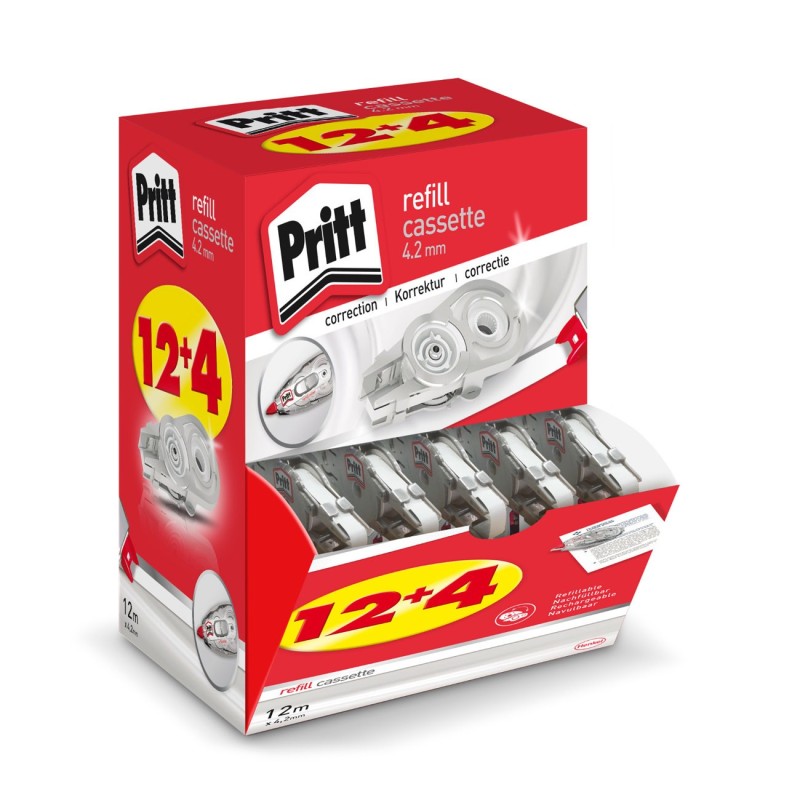 Pritt Recharge pour roller de correction rechargeable Flex, 4,2 mm x 12 m - Lot de 12+4