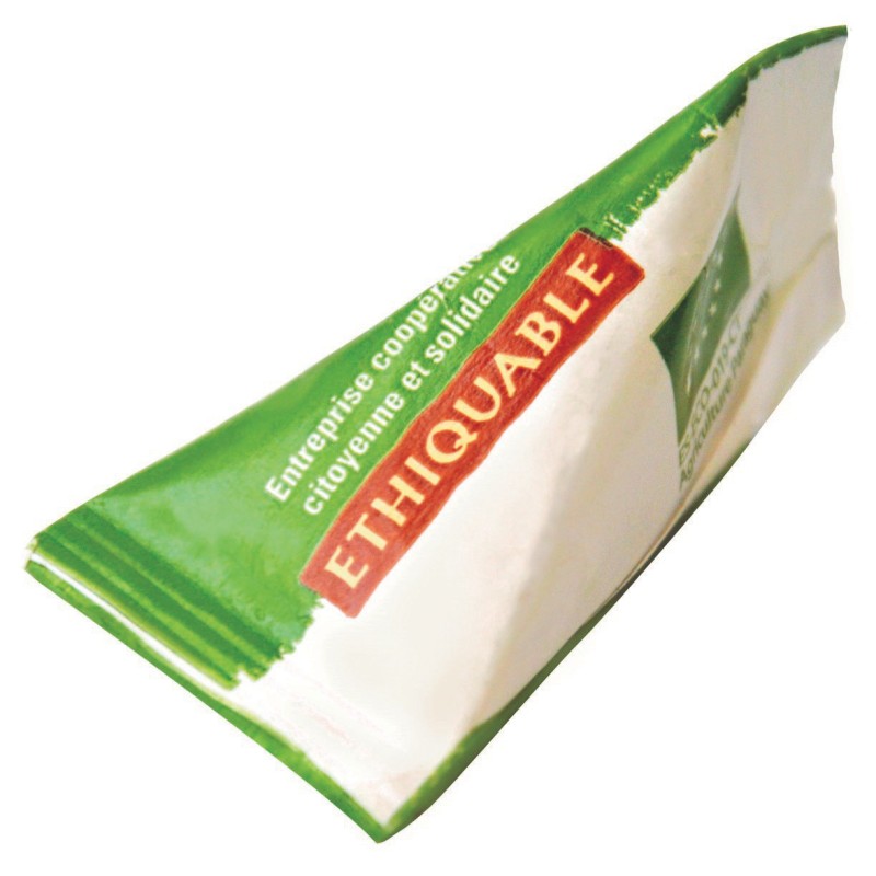 Ethiquable Lot de 1000 berlingots de Sucre blond de canne en poudre du Paraguay Bior et équitable - 4 g