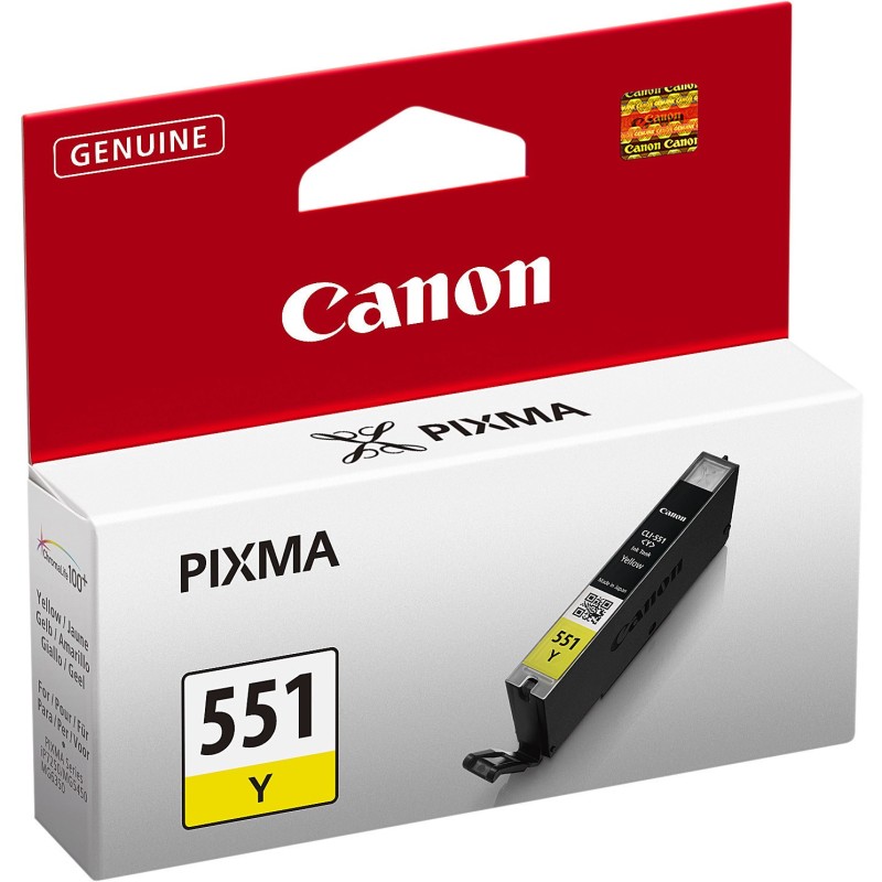 Canon CLI-551 Cartouche d'encre authentique 6511B001 - Jaune