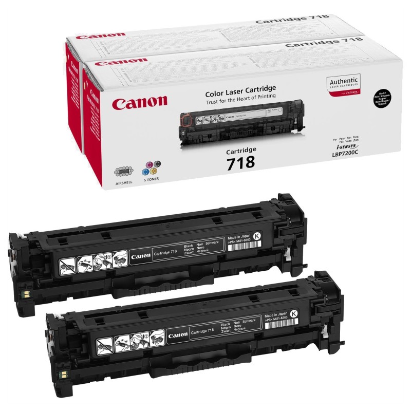 Canon 718VP BK Toner authentique 2662B005 - Pack de 2 - Noir