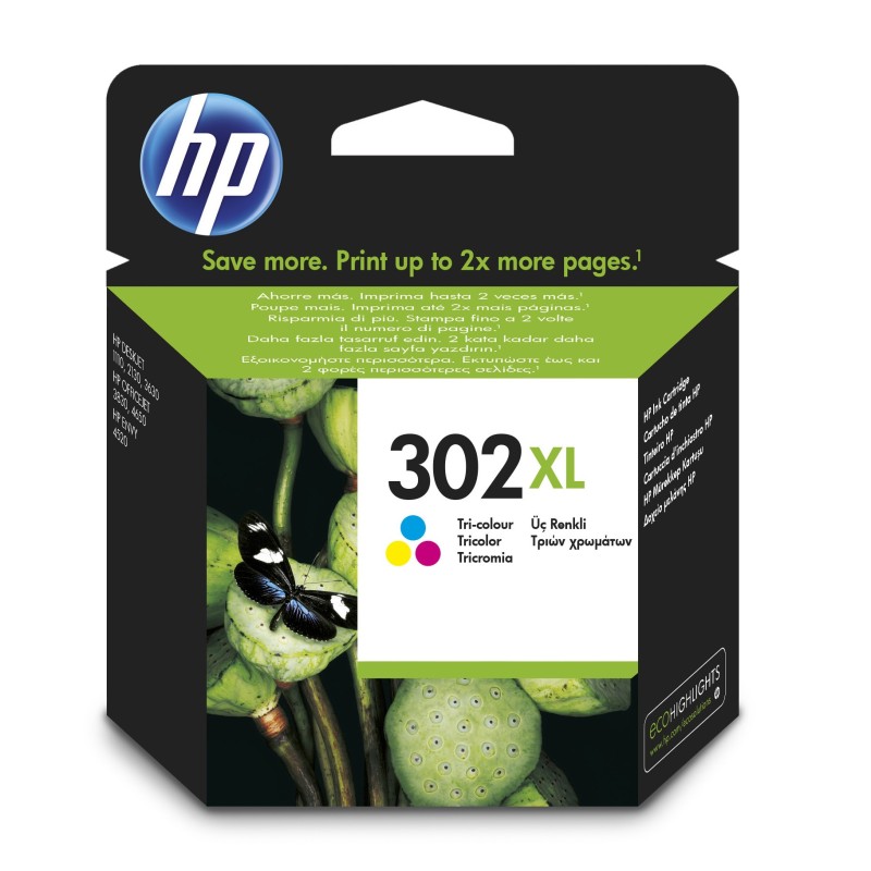 HP 302XL Cartouche d'encre authentique grande capacité F6U67AE - 3 couleurs