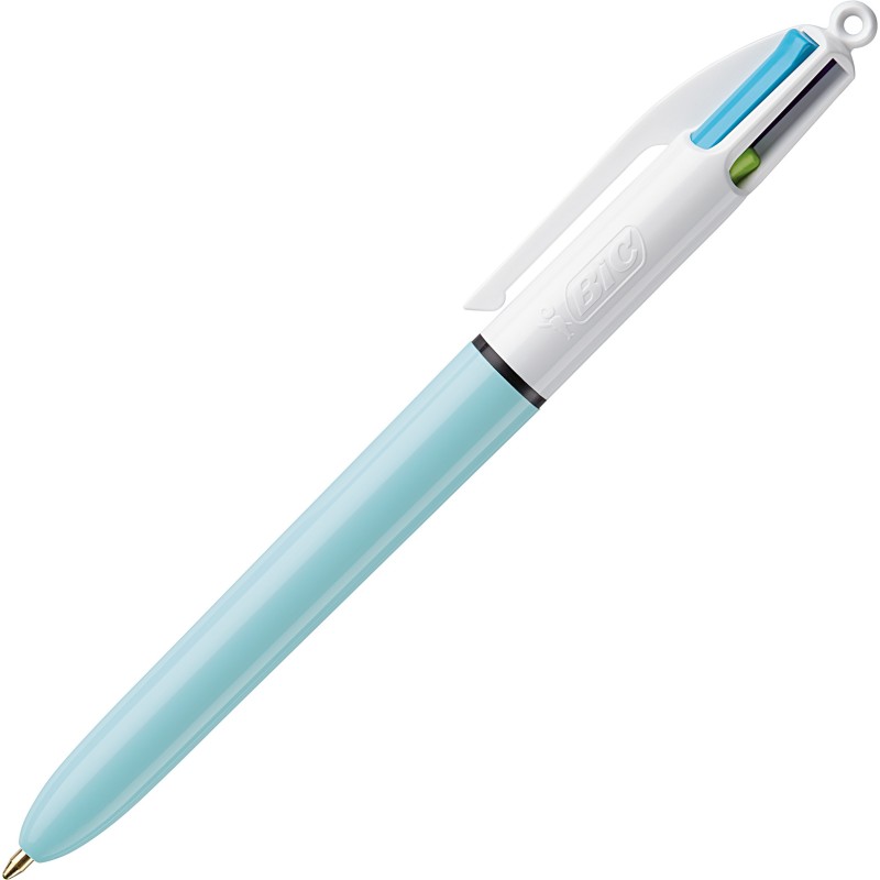 BIC 4 couleurs Fun Stylo bille rétractable pointe moyenne 1 mm - Corps Turquoise