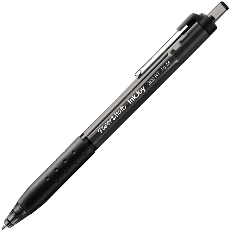 Paper Mate InkJoy 300 RT Stylo bille rétractable avec grip pointe moyenne 1 mm noir