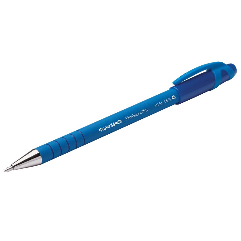 Paper Mate Flexgrip Ultra capuchon Stylo bille pointe moyenne 1 mm bleu