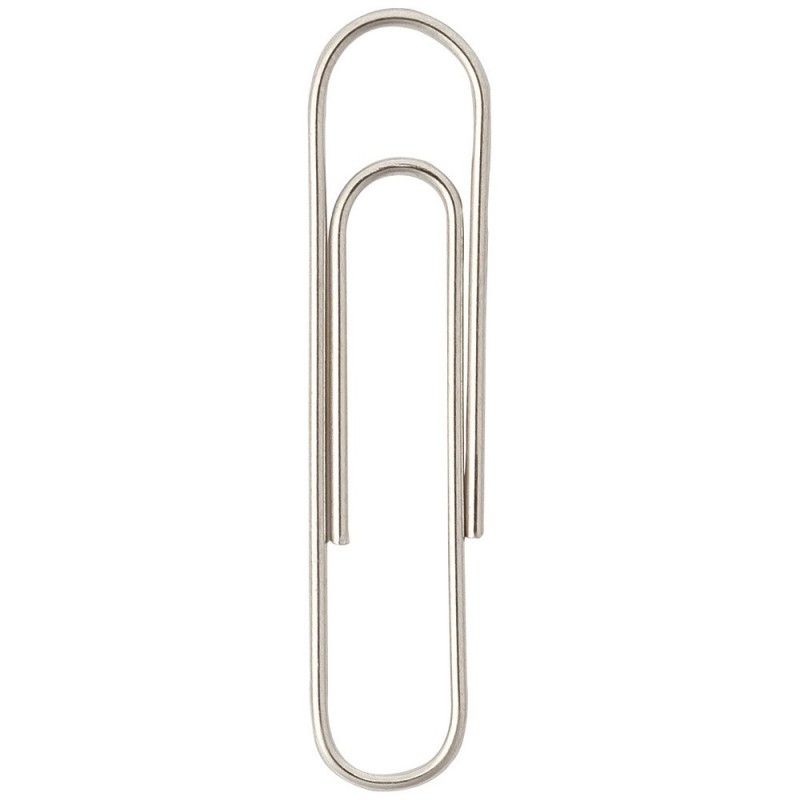RAJA Trombones acier nickelé 32 mm bout rond - Boîte de 100