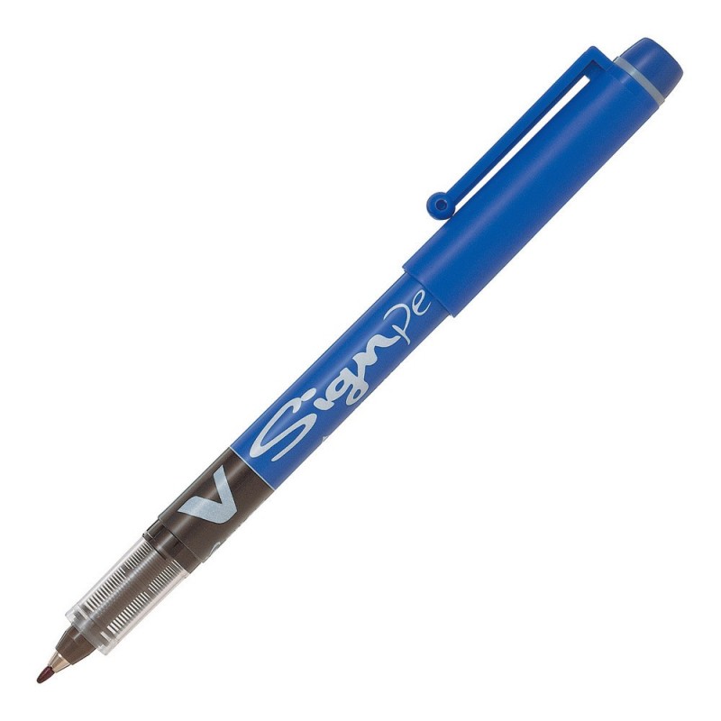 Pilot V-Sign Pen Stylo feutre à capuchon pointe moyenne 2 mm - Bleu