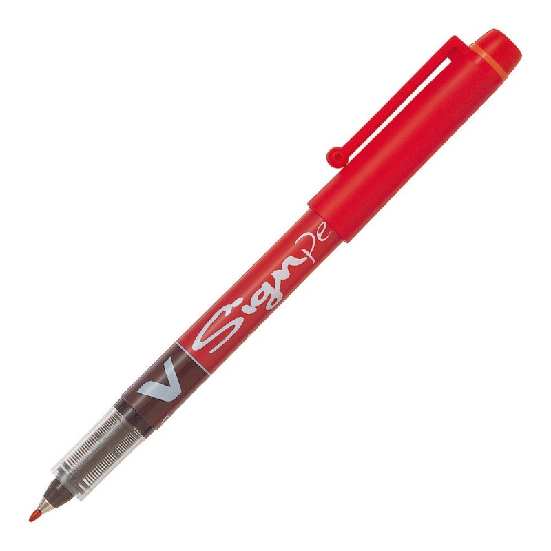 Pilot V-Sign Pen Stylo feutre à capuchon pointe moyenne 2 mm - Rouge