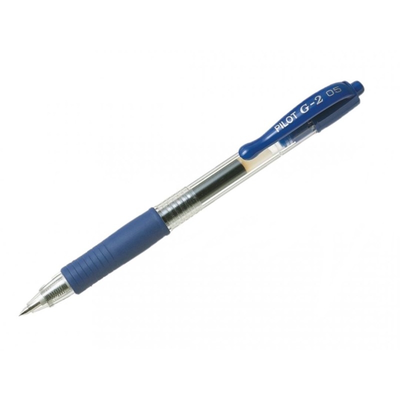 Pilot G2 Stylo roller encre gel rétractable pointe fine 0,5 mm bleu