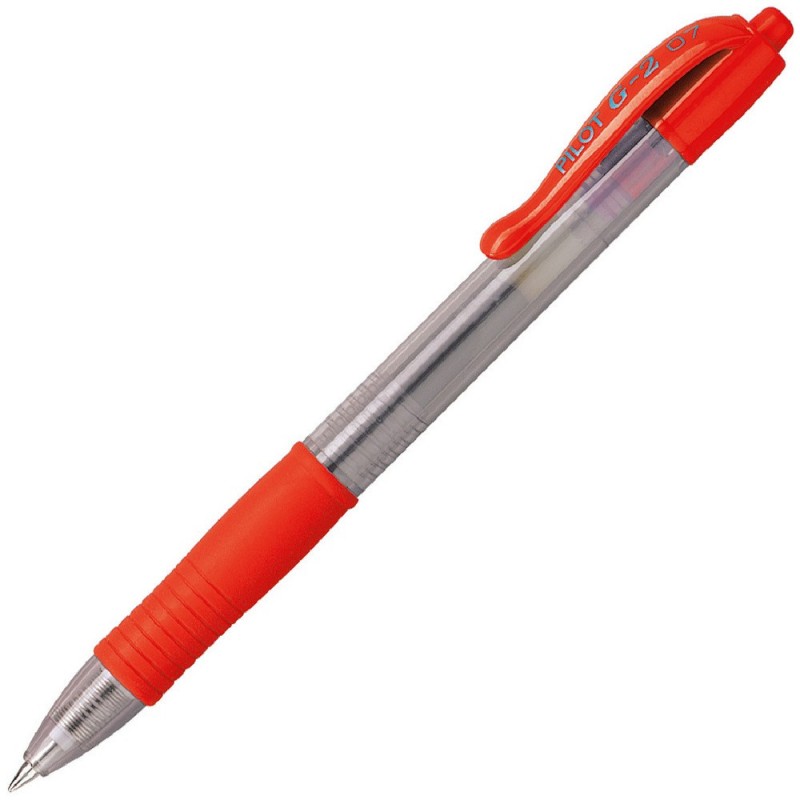 Pilot G2 Stylo roller encre gel rétractable pointe fine 0,5 mm rouge