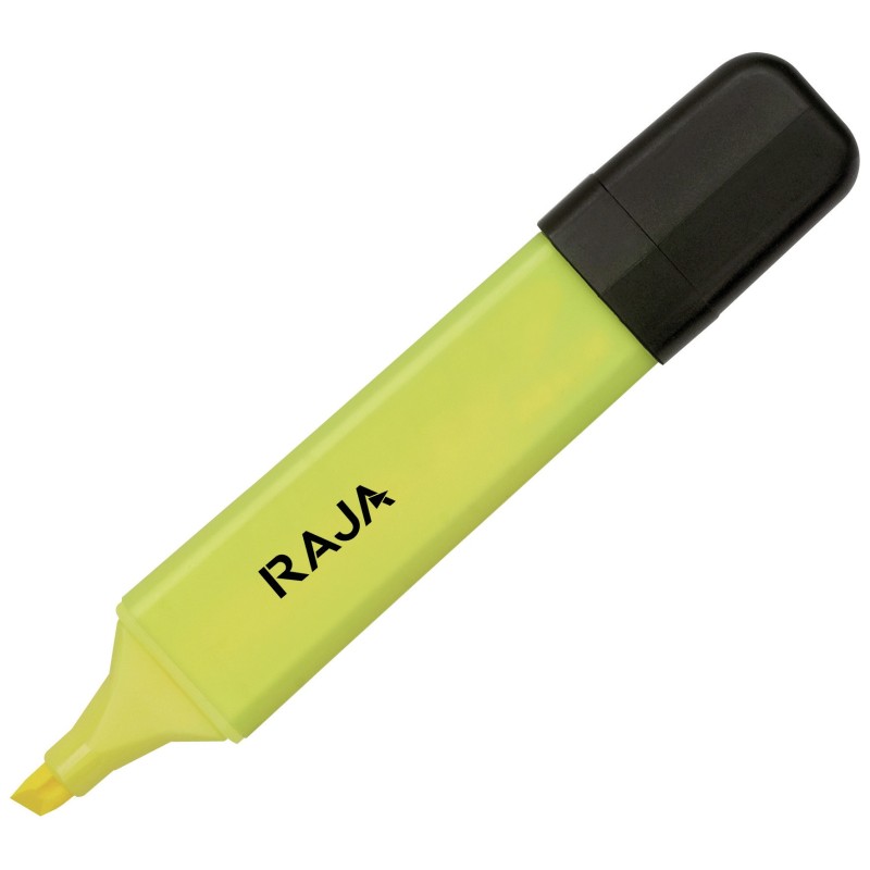 RAJA Surligneur pointe biseautée 1 et 5 mm - Jaune
