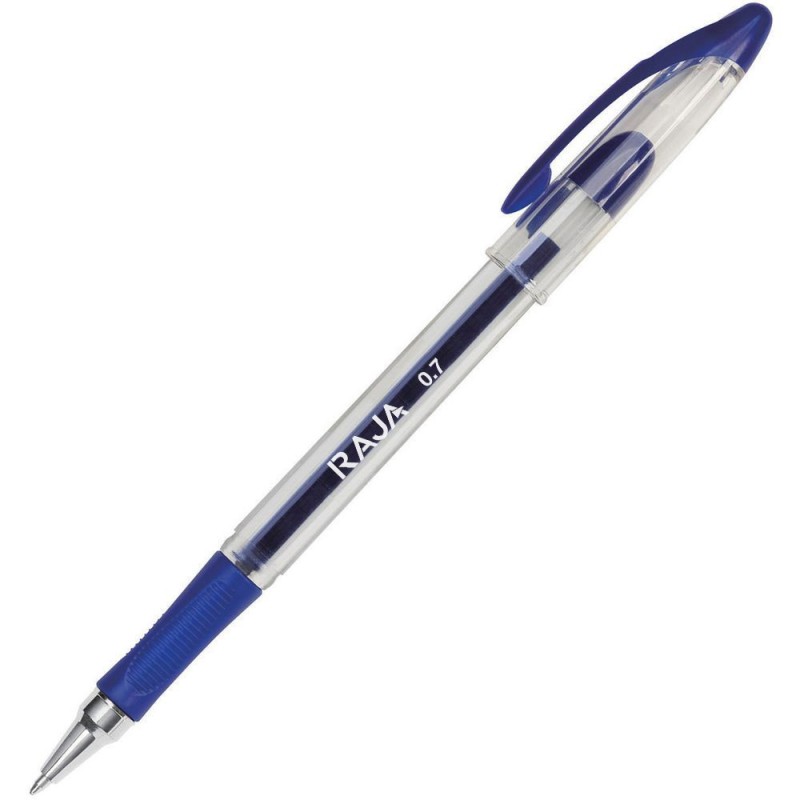 RAJA Gel Grip Stic - Stylo à encre gel pointe moyenne 0,7 mm - Bleu