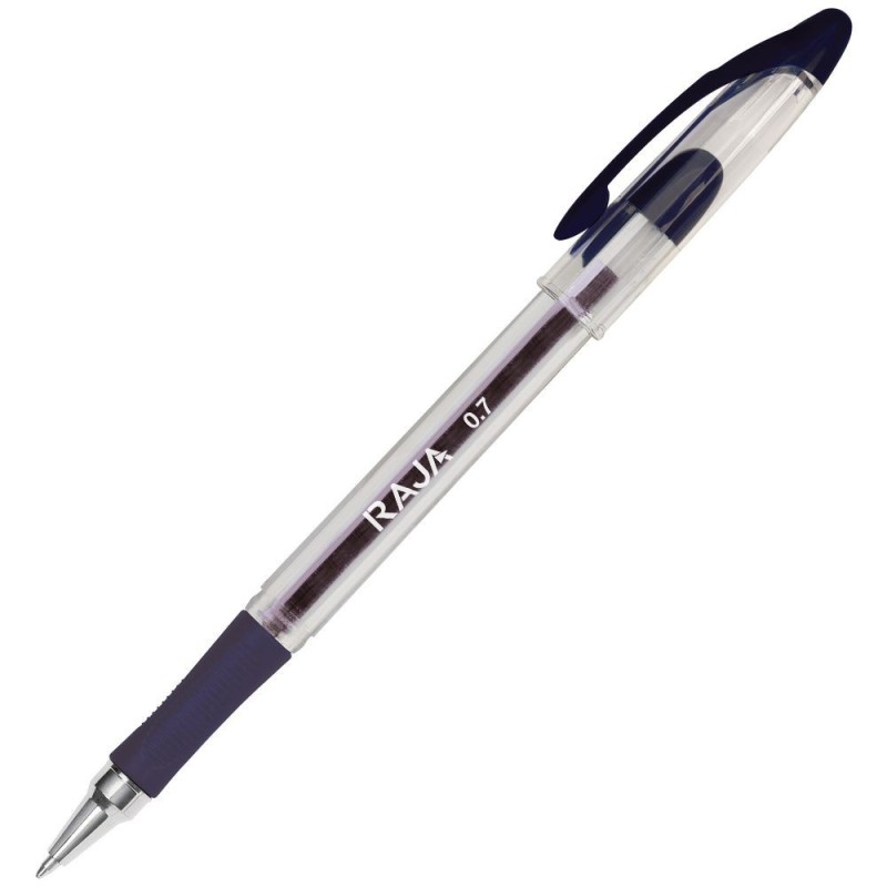 RAJA Gel Grip Stic - Stylo rétractable à encre gel pointe moyenne 0,7 mm - Noir