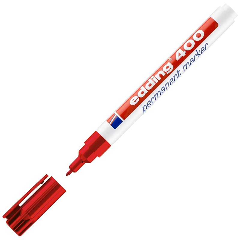 edding Marqueur permanent 400, Pointe ogive 1 mm - Rouge